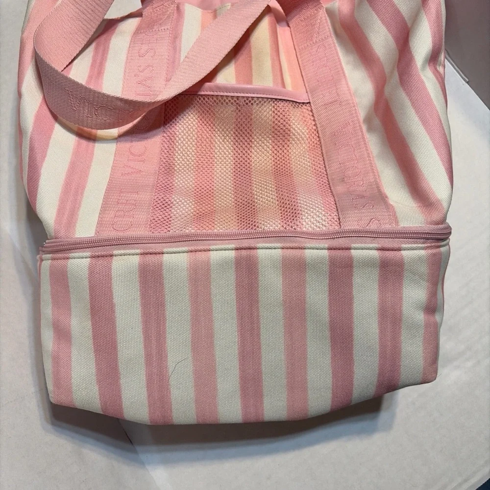 Victoria's Secret Pink & White Striped Canvas Lunch Tote - Picture 5 of 5